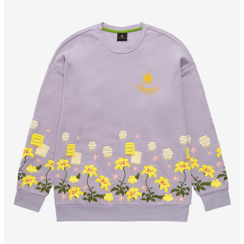 Disney Tangled Rapunzel Embroidered Crewneck - BoxLunch Exclusive NWT XS